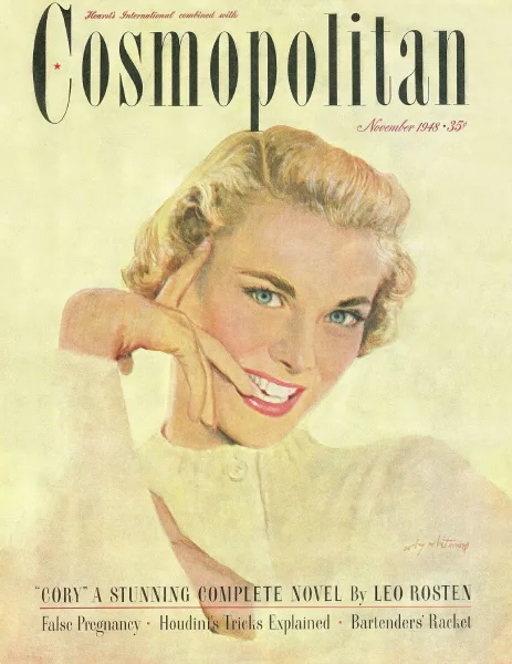 Изображение Грейс Келли на обложке "Космополитена" в 1948 году